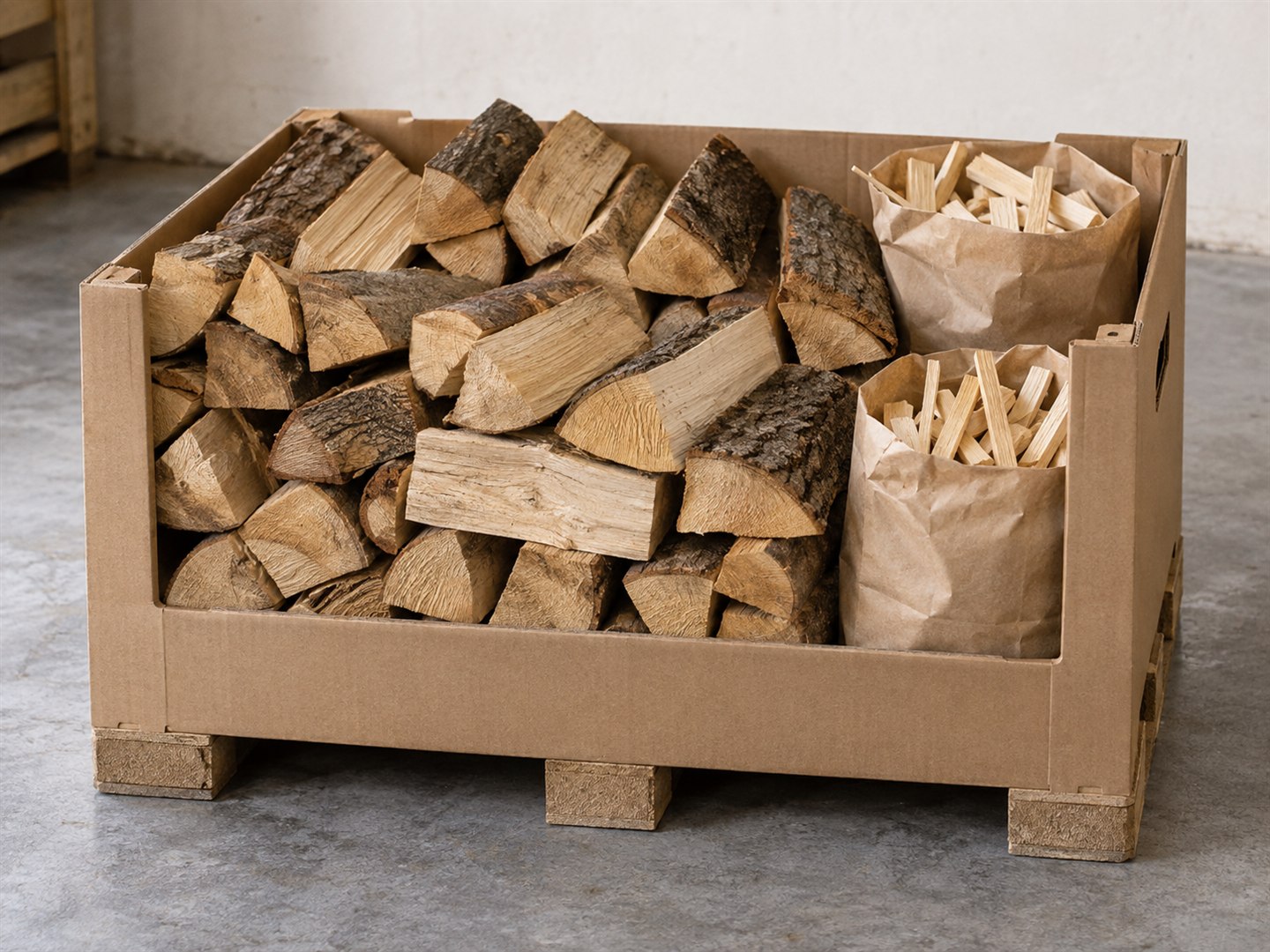 Pack soirée au coin du feu · bûches + briquettes