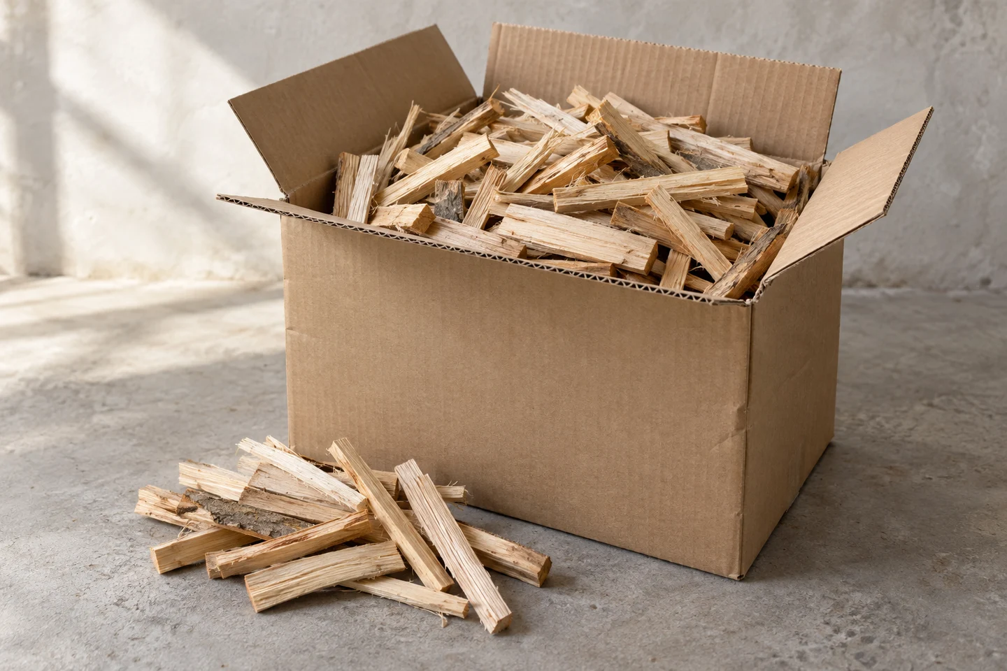 Petit bois d’allumage · carton 10 kg